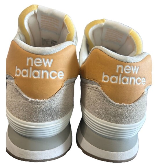 New Balance 574 Womens Size 9B Suede Mesh Gray Orange Sneaker Shoes WL574COR - Picture 8 of 10